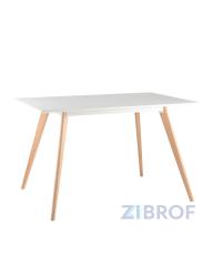Стол FRANK 120*80 Белый, столешница сплошная, массивные деревянные ножки