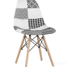 Стул Eames обивка в стиле пэчворк черно-белый, ножки массив бука в Краснодаре