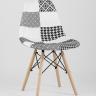 Стул Eames обивка в стиле пэчворк черно-белый, ножки массив бука в Краснодаре