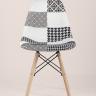 Стул Eames обивка в стиле пэчворк черно-белый, ножки массив бука в Краснодаре