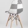 Стул Eames обивка в стиле пэчворк черно-белый, ножки массив бука в Краснодаре