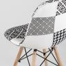 Стул Eames обивка в стиле пэчворк черно-белый, ножки массив бука в Краснодаре