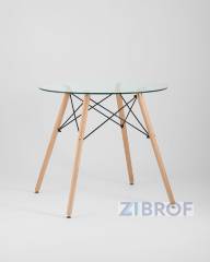Eames стол стеклянный D80, 2 стула прозрачных