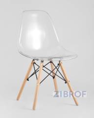Eames стол стеклянный D80, 2 стула прозрачных