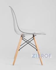 Eames стол стеклянный D80, 2 стула прозрачных