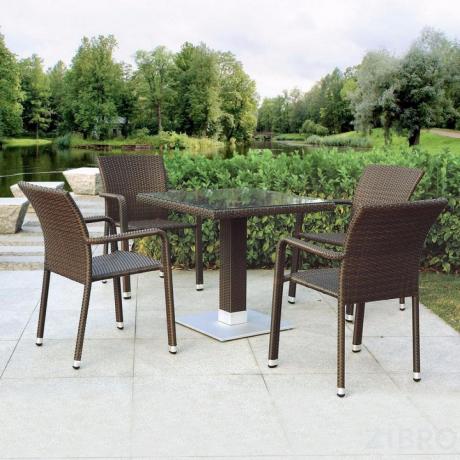 Комплект плетеной мебели T606SWT/A2001B-W53 Brown 4Pcs в Краснодаре