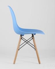 Стул Eames DSW голубой, литой полипропилен, стальной каркас, массив бука, 4 шт.
