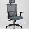 для руководителя TopChairs Local офисное серое обивка сетка ткань крестовина пластик в Краснодаре