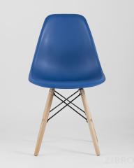 Стул Eames DSW синий пластиковый, сталь, натуральный массив бука, 4 шт.