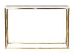 Консоль искусственный белый мрамор Pearl White/матовое золото