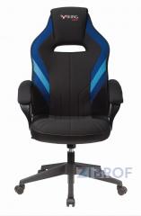 компьютерное игровое Бюрократ VIKING 3 AERO BLUE черный/синий обивка экокожа/ткань крестовина пл