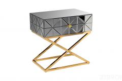 KFG090 Тумба с матовой зерк.отделкой каркас металл. 60*40*60см