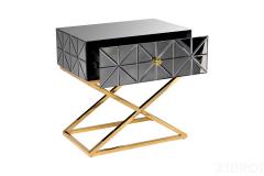 KFG090 Тумба с матовой зерк.отделкой каркас металл. 60*40*60см