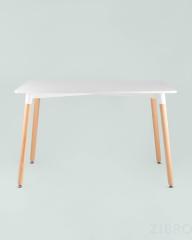 Стол Oslo Rectangle WT белый, столешница МДФ, деревянные ножки