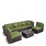 Плетеный модульный диван YR822BG Brown/Green в Краснодаре