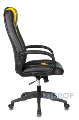 Кресло игровое Бюрократ VIKING-8N/BL-YELL черный/желтый искусственная кожа геймерское