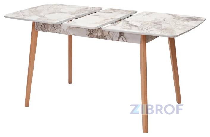 Стол обеденный 29 White Marble раскладной 120-150*75 белый мрамор в Краснодаре