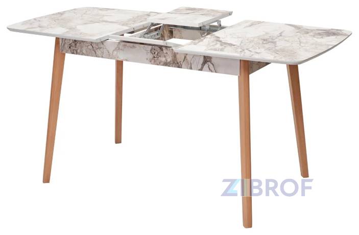 Стол обеденный 29 White Marble раскладной 120-150*75 белый мрамор в Краснодаре