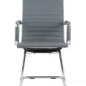 Кресло TopChairs Visit серое, обивка из экокожи, металический каркас в Краснодаре
