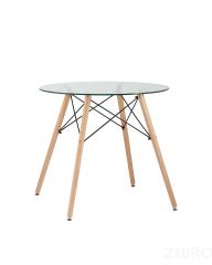 Стол обеденный EAMES DSW стеклянный, диаметр 80 см