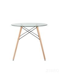Стол обеденный EAMES DSW стеклянный, диаметр 80 см