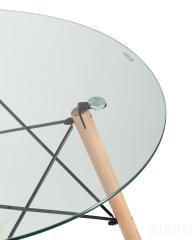 Стол обеденный EAMES DSW стеклянный, диаметр 80 см