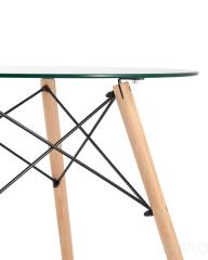 Стол обеденный EAMES DSW стеклянный, диаметр 80 см