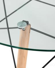 Стол обеденный EAMES DSW стеклянный, диаметр 80 см
