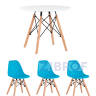Комплект мебели детский стол Eames белый, 3 стула голубые в Краснодаре