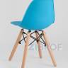 Комплект мебели детский стол Eames белый, 3 стула голубые в Краснодаре