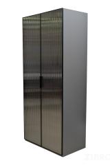 GD-10012-6 Шкаф Alto двухд c выдвиж ящик, цвет серый Кобальт, дверцы стекло(рифленое) 100*57*228.5см