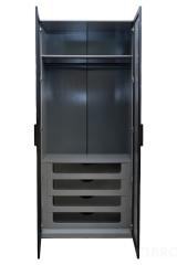 GD-10012-6 Шкаф Alto двухд c выдвиж ящик, цвет серый Кобальт, дверцы стекло(рифленое) 100*57*228.5см