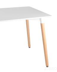 Стол Oslo Rectangle WT белый, столешница МДФ, деревянные ножки