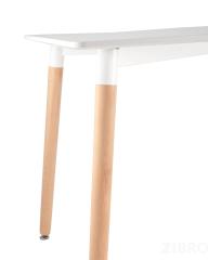 Стол Oslo Rectangle WT белый, столешница МДФ, деревянные ножки